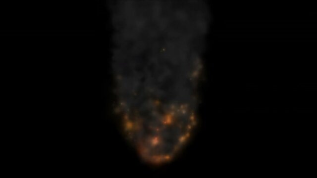 4k huge explosion,blast flow fireball & smoke in space,war scene.