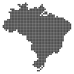 Fototapeta na wymiar Точечная карта Бразилии.Черно-белая векторная иллюстрация.