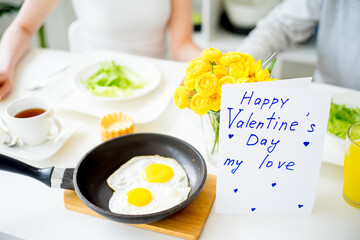 Couple having breakfast