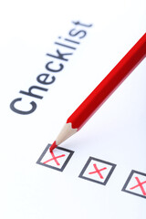 Check boxes on white paper