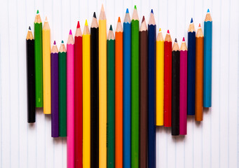 pencil color on the notebook