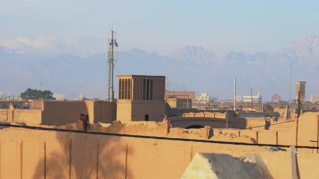 Panoramic view over the Old City of Yazd, Iran