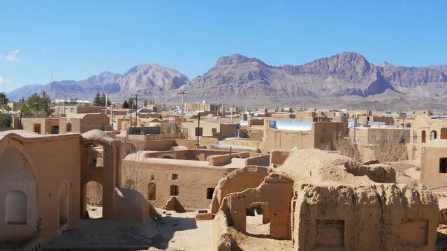 Panoramic view over the old city of Kharanaq, Yazd Province, Iran