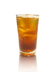 Cold glass of iced tea isolated
