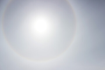 Halo a rainbow around the sun in the afternoon before the weather worsens.