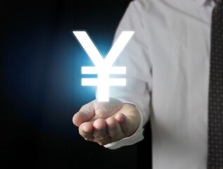 Fototapeta premium virtual icon in hand