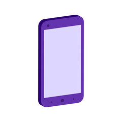 Smartphone symbol. Flat Isometric Icon or Logo. 3D Style Pictogram for Web Design, UI, Mobile App, Infographic.