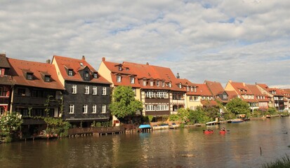 Fototapeta na wymiar Romantisches Bamberg: Klein Venedig am linken Regnitzufer