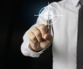 touch virtual icon of social network
