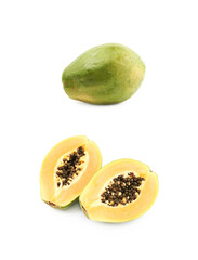 Ripe papaya fruit isolated