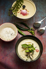 Thai green curry with rice.