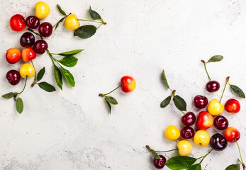 Naklejka na ściany i meble Fresh cherries