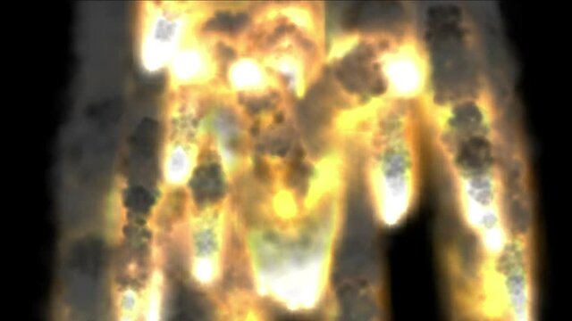 4k a group of missiles launched,nature spectacular volcano eruption,war scene,doomsday,dazzling hellfire.