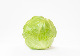 vivid fresh Cabbage isolated on white background with shadow