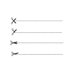 Scissors with cut lines 