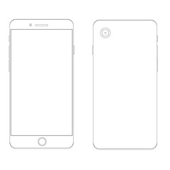 outline smartphone vector 