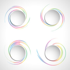 set whirl colorful spectrum vector circle logo template isolated on white background