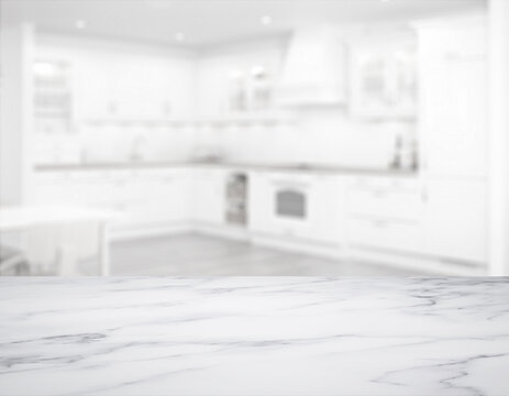 kitchen with marble table top