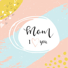 Obraz na płótnie Canvas Happy Mother's Day - hand drawn calligraphy card
