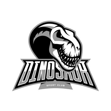 Dinosaur head sport club vector logo concept isolated on white background. Modern team badge mascot design.
Premium quality wild reptile t-shirt tee print illustration. Monster professional icon.