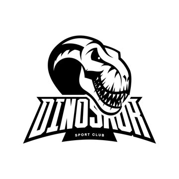 Dinosaur head sport club vector logo concept isolated on white background. Modern team badge mascot design.
Premium quality wild reptile t-shirt tee print illustration. Monster professional icon.
