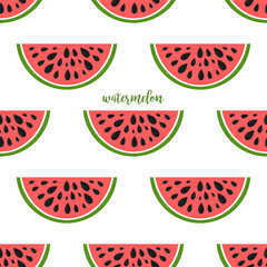 Seamless geometric background with watermelon slices.