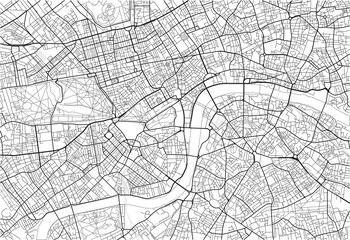 Black and white vector city map of London with well organized separated layers. - 157138207