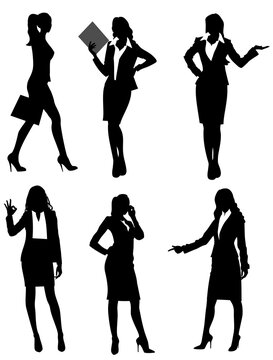 Six Businesswomen Silhouette