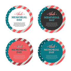 Memorial day banners and stickers