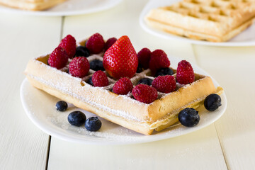 Waffles with fruit
