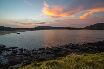 Sunrise view of beach in Tanjung Ann of Lombok, Indonesia