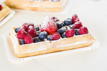 Waffles with fruit