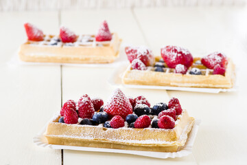 Waffles with fruit