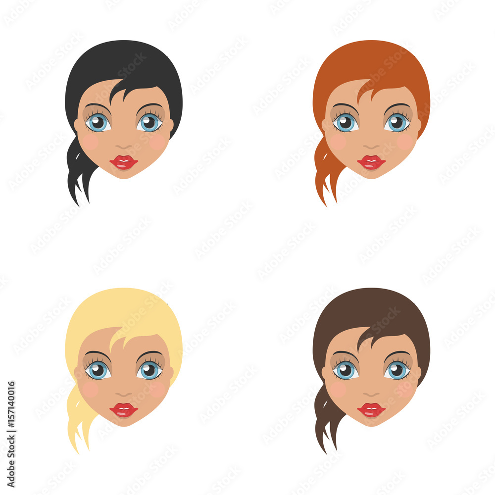 Wall mural vector girl head