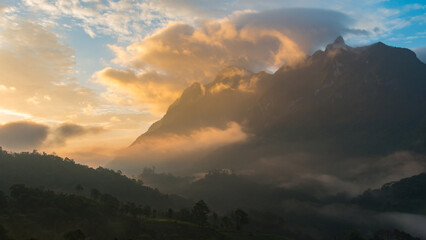 beautiful mountain view in the morning