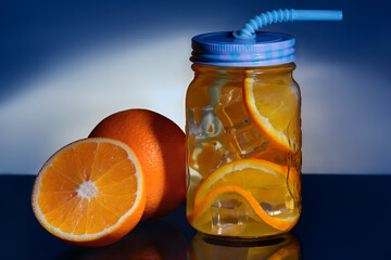 Detox with orange and ice