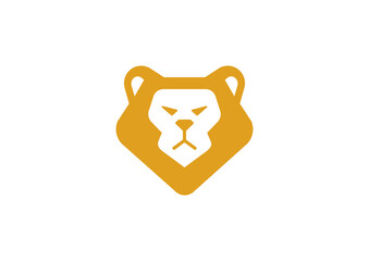 Lion head abstract Logo design vector. Zoo animal Logotype icon