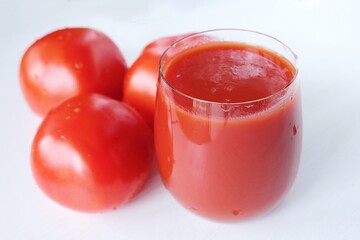 Fresh tomato juice and vegetables tomatoes tasty 