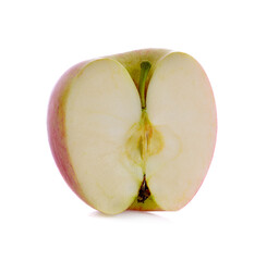 half red apple isolated on white background