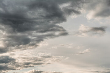 dark cloudy sky with thick clouds