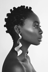 Beautiful black girl with big earrings