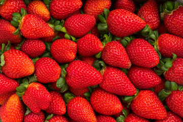 Fresh ripe of red straberries berries background