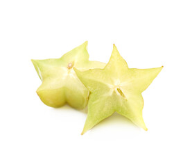Fototapeta premium Sliced carambola fruit isolated