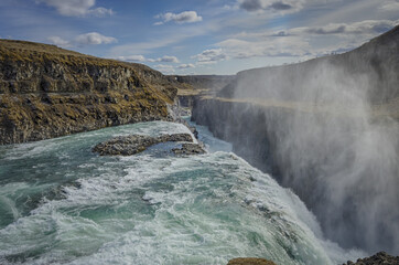gullfoss waterfall in Iceland