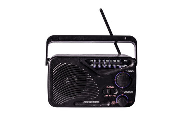 Old redio on white background