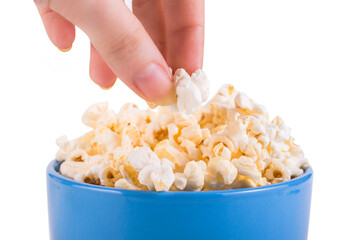 Popcorn on white background