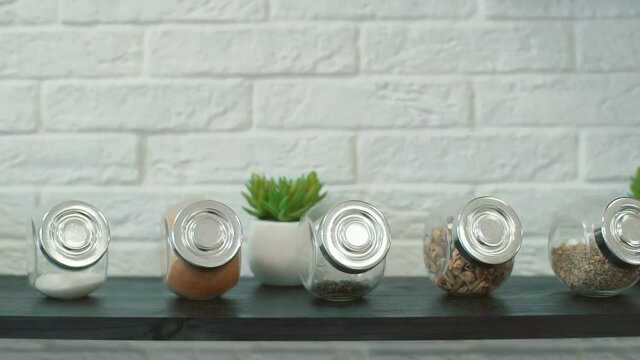 vivid variety of spices in glass jar