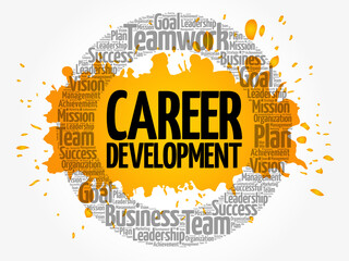Career development word cloud collage, business concept