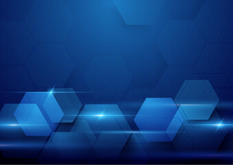 Obraz na płótnie Canvas Blue abstract technology digital hi tech concept background. Space for your text
