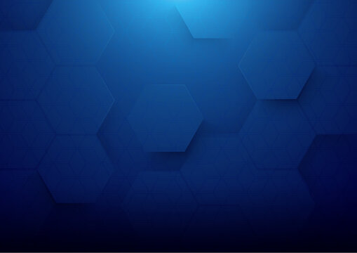 Blue abstract geometric technology concept background. Space for your text